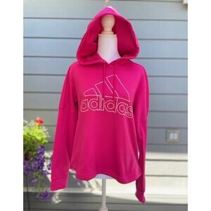Adidas Climate Warm Pink‎ Long Sleeve Pullover Hoodie Size Small